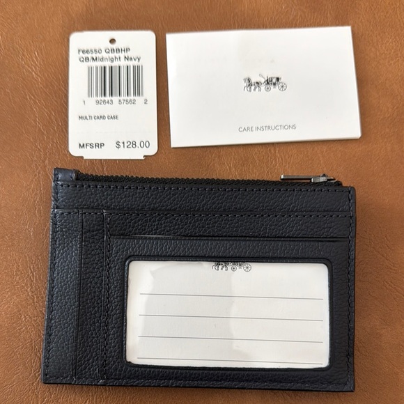 Coach Midnight Navy Card Case - Picture 2 of 3